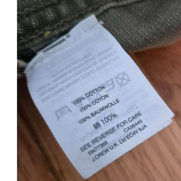 J. Crew Foundry Pant in Herringbone Spanish Moss Green | Size 8 Relaxed Utility - Picture 10 of 14